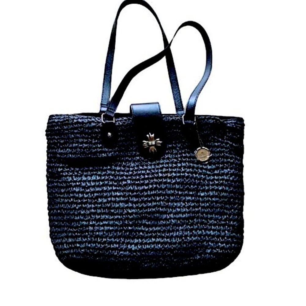Patricia Nash Manarola Straw Tote in Black Unused
